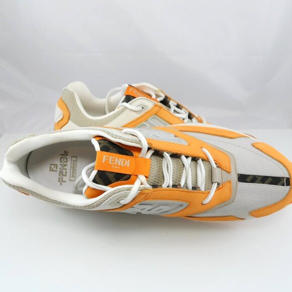 NIB$1350 FENDI FF-logo Textile Leather Faster Runner Low-Top Sneakers 12, US 13 - Picture 11 of 16